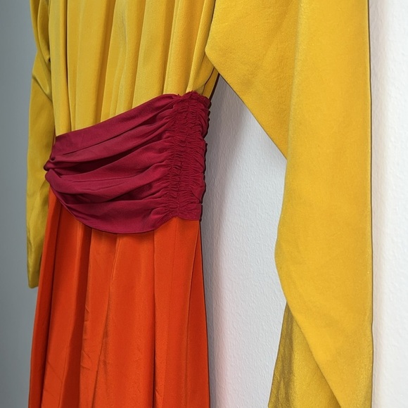 Gillian Silk Wrap Crepe Haute Couture Wrap Dress Vintage 80s - Picture 10 of 17